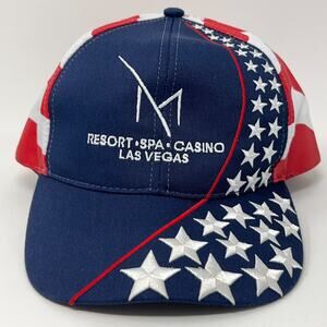 M Resort Las Vegas Hat Baseball Cap Spa Casino USA Flag Patriotic Strapback Blue